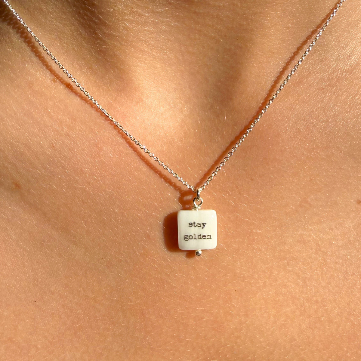 Stay Golden sterling silver necklace