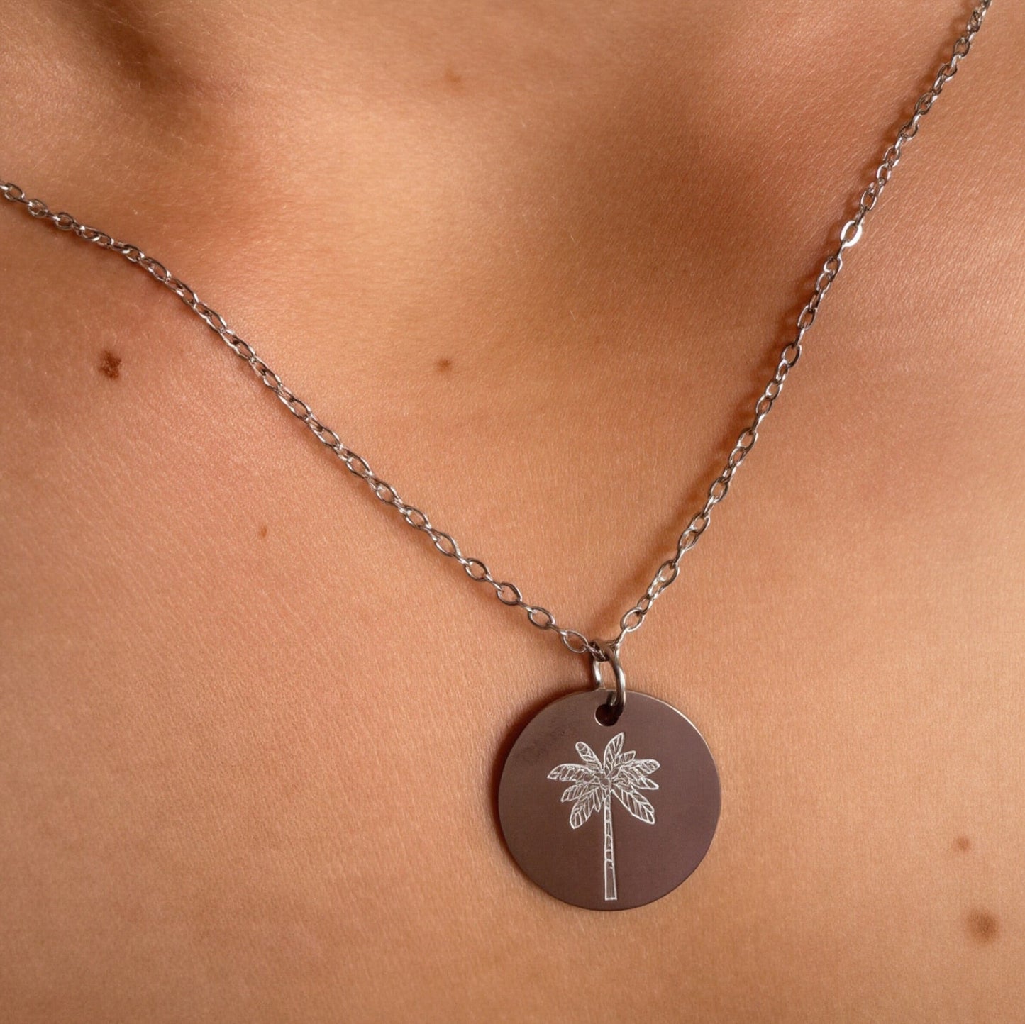 Palm Tree Necklace Stainless Steel