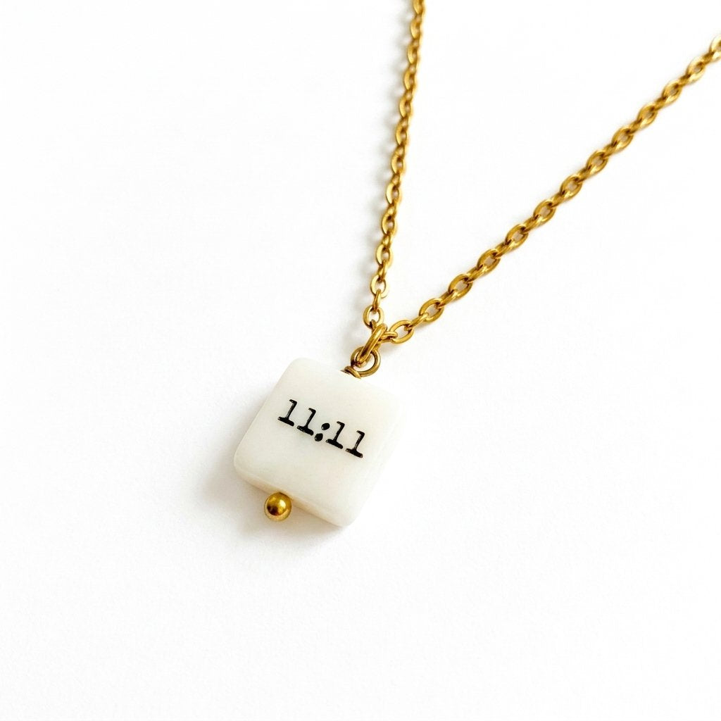 11:11 Mother of Pearl Gold Plated Necklace