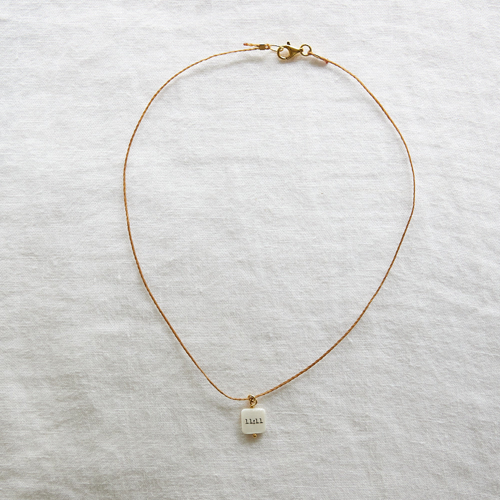 11:11 cord necklace 24k gold plated