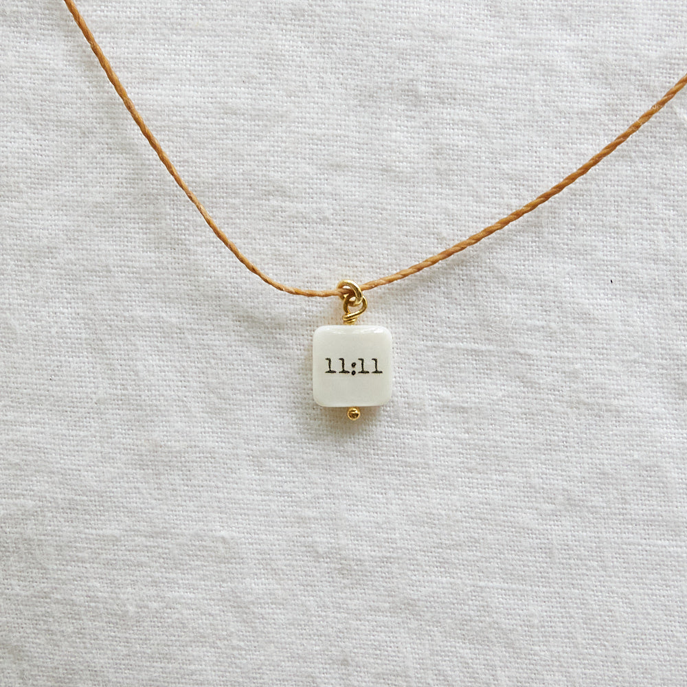 11:11 cord necklace 24k gold plated