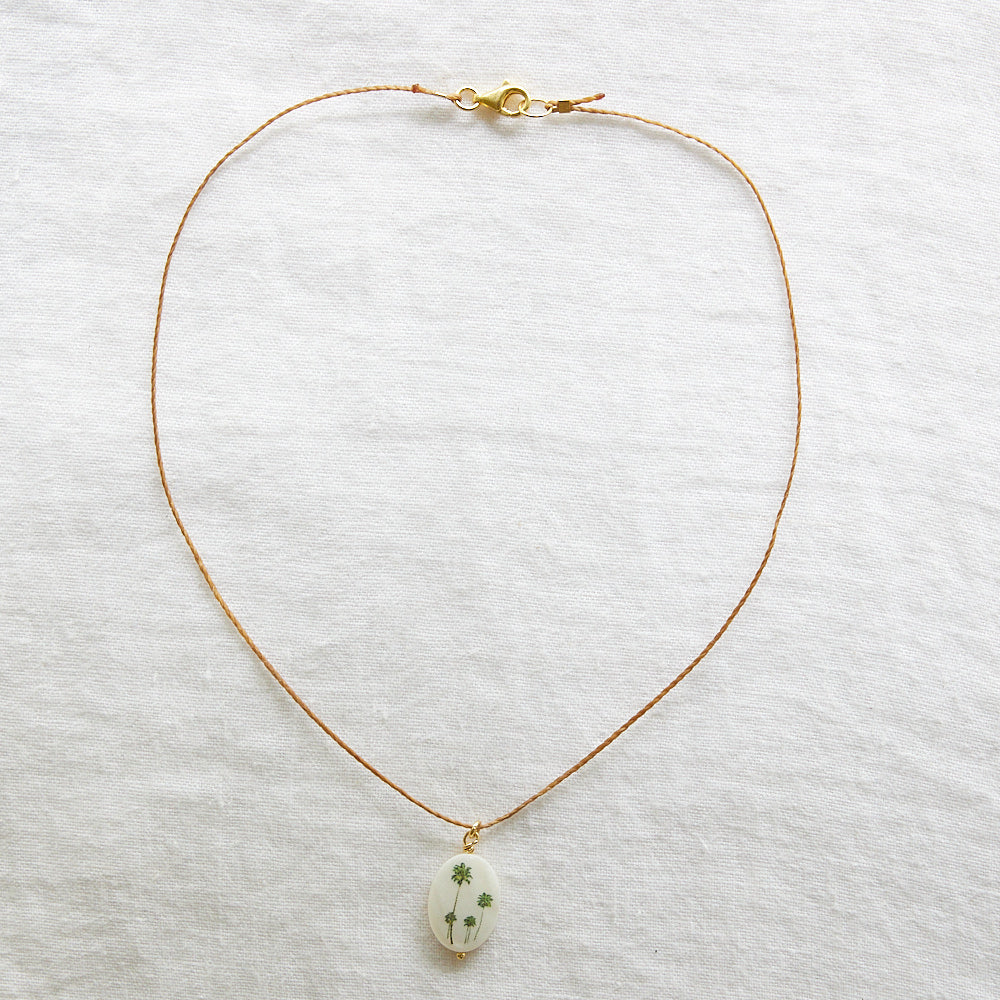 Palm trees cord necklace