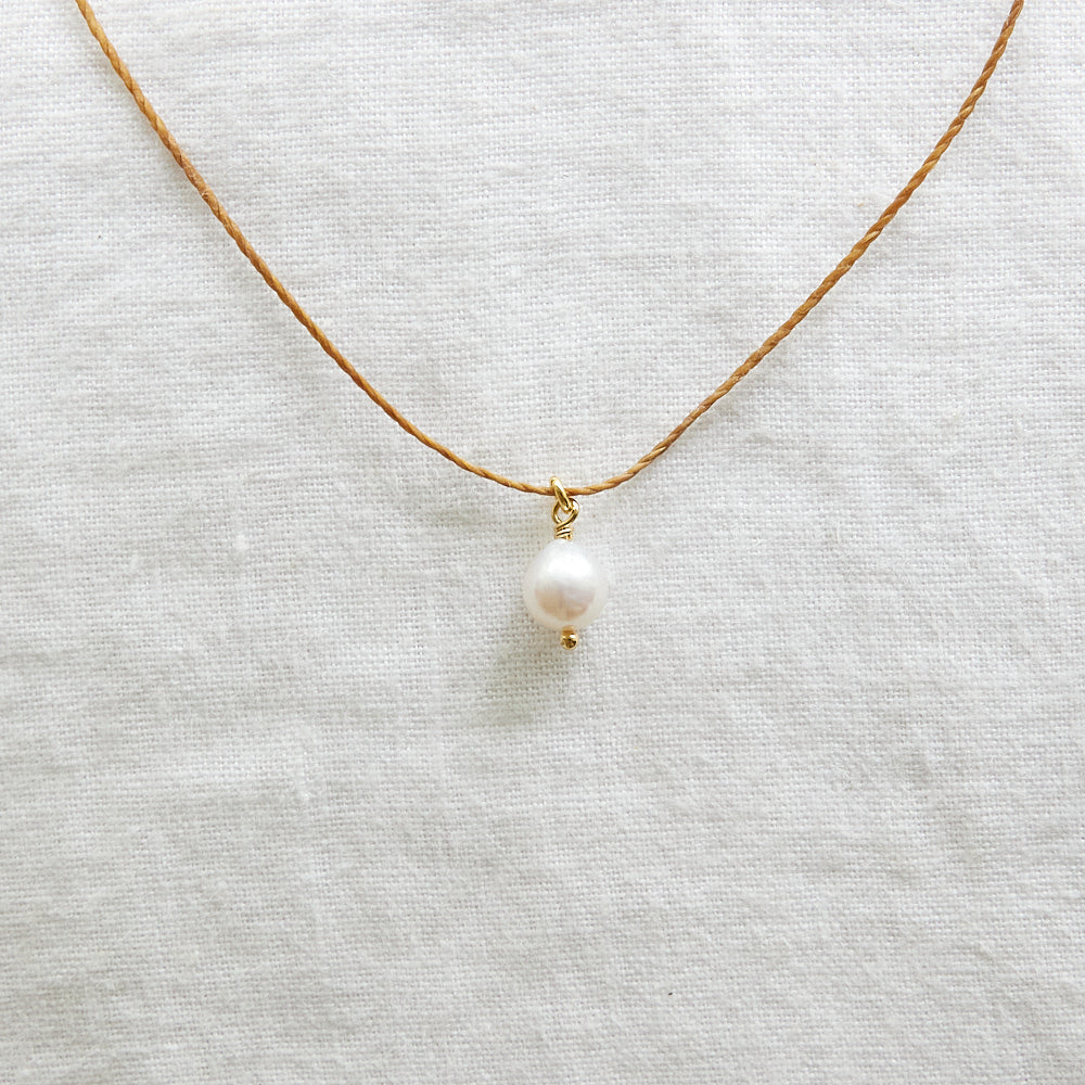 Freshwater pearl cord necklace