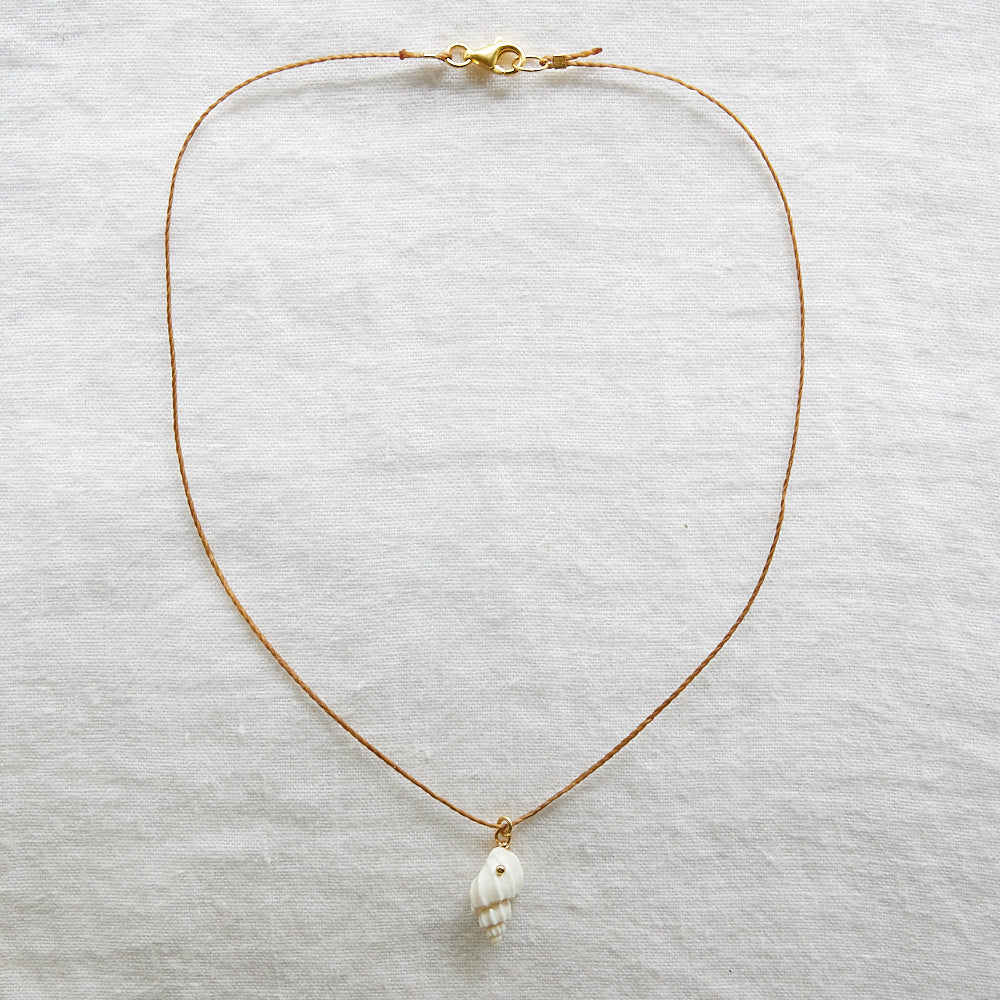 Natural shell cord 24k gold plated