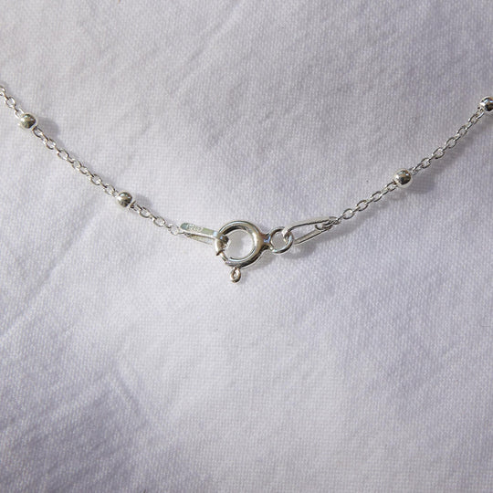 Evil eye sterling silver ball chain necklace