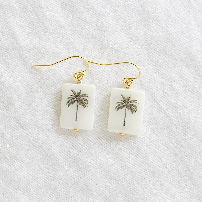 Boucles d'oreilles silhouette palmier