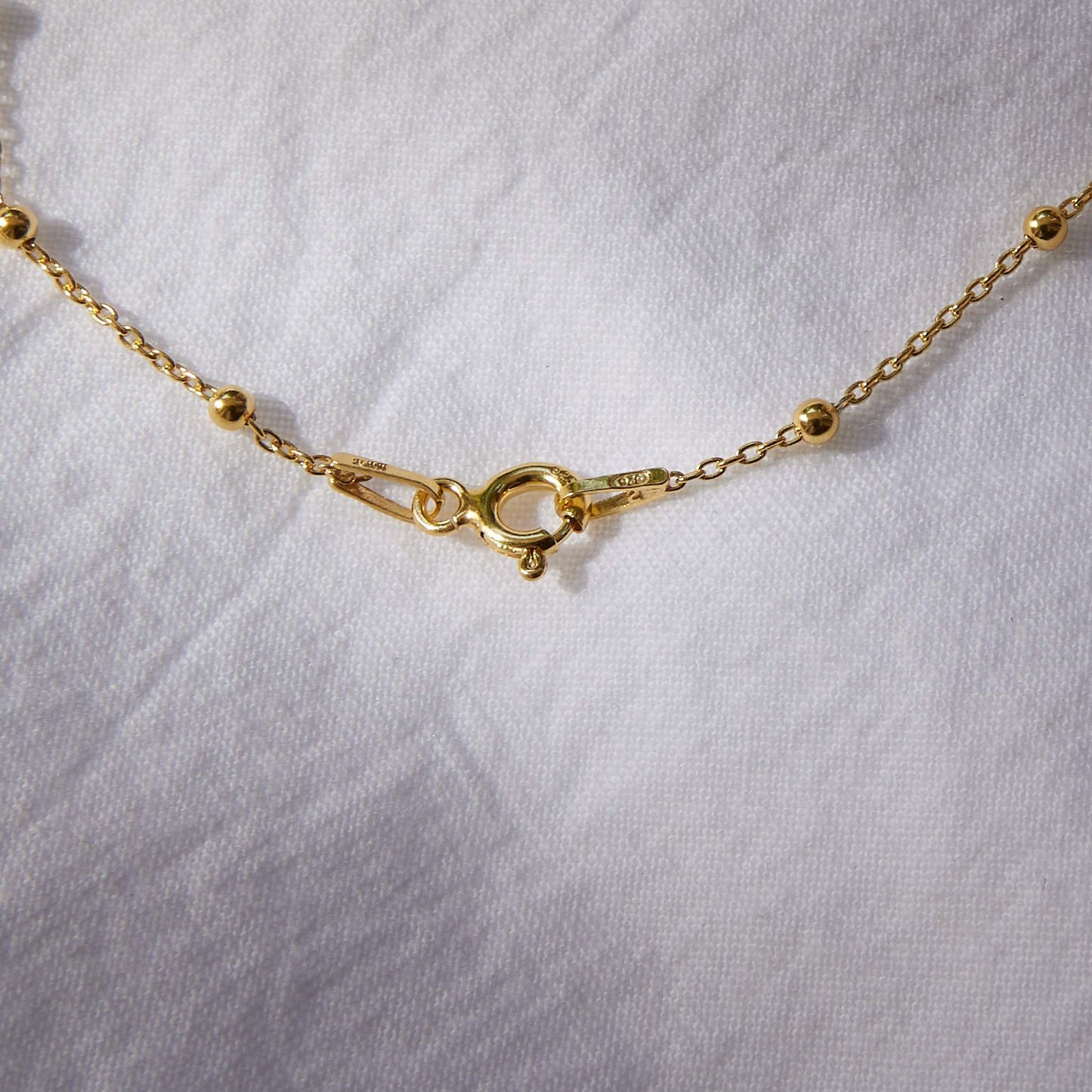 Natural Shell on 24k Gold Plated ball chain