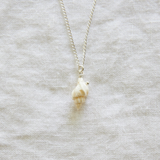 Natural Seashell Sterling Silver Necklace