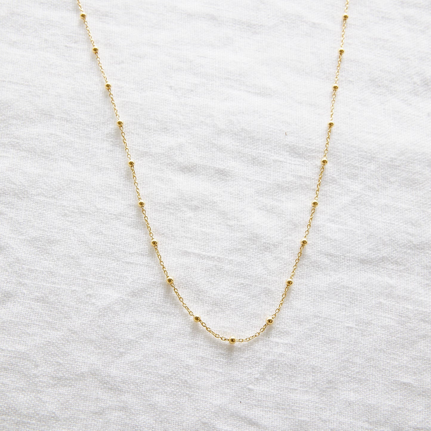 Collier chaîne boule en argent sterling plaqué or 24 carats