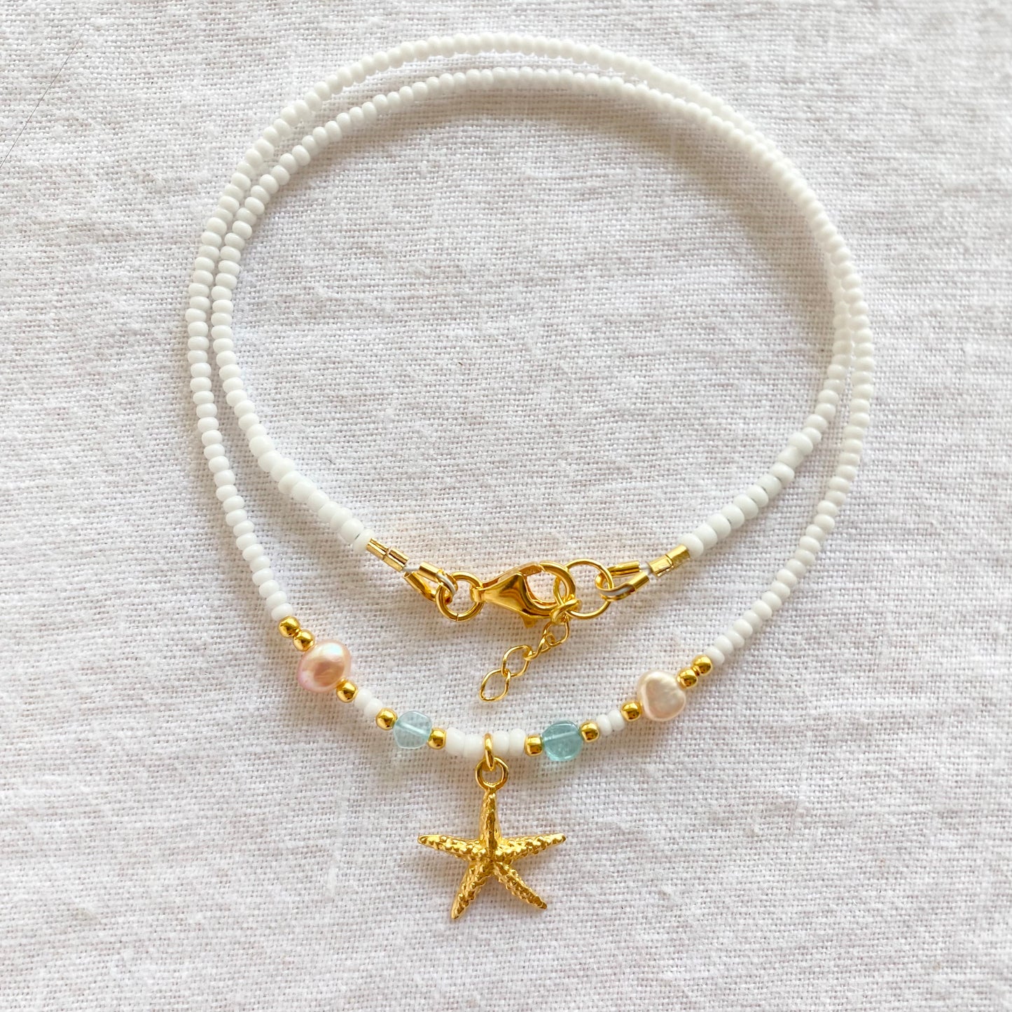 Sunlit Starfish Necklace 24k Gold plated sterling silver