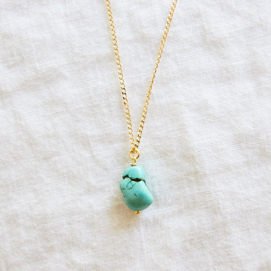 Turquoise 24k gold plated necklace