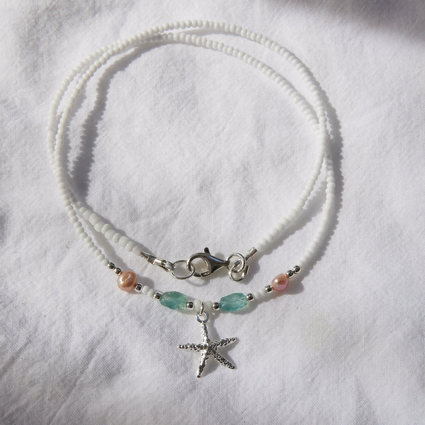 Sunlit Starfish Necklace sterling silver