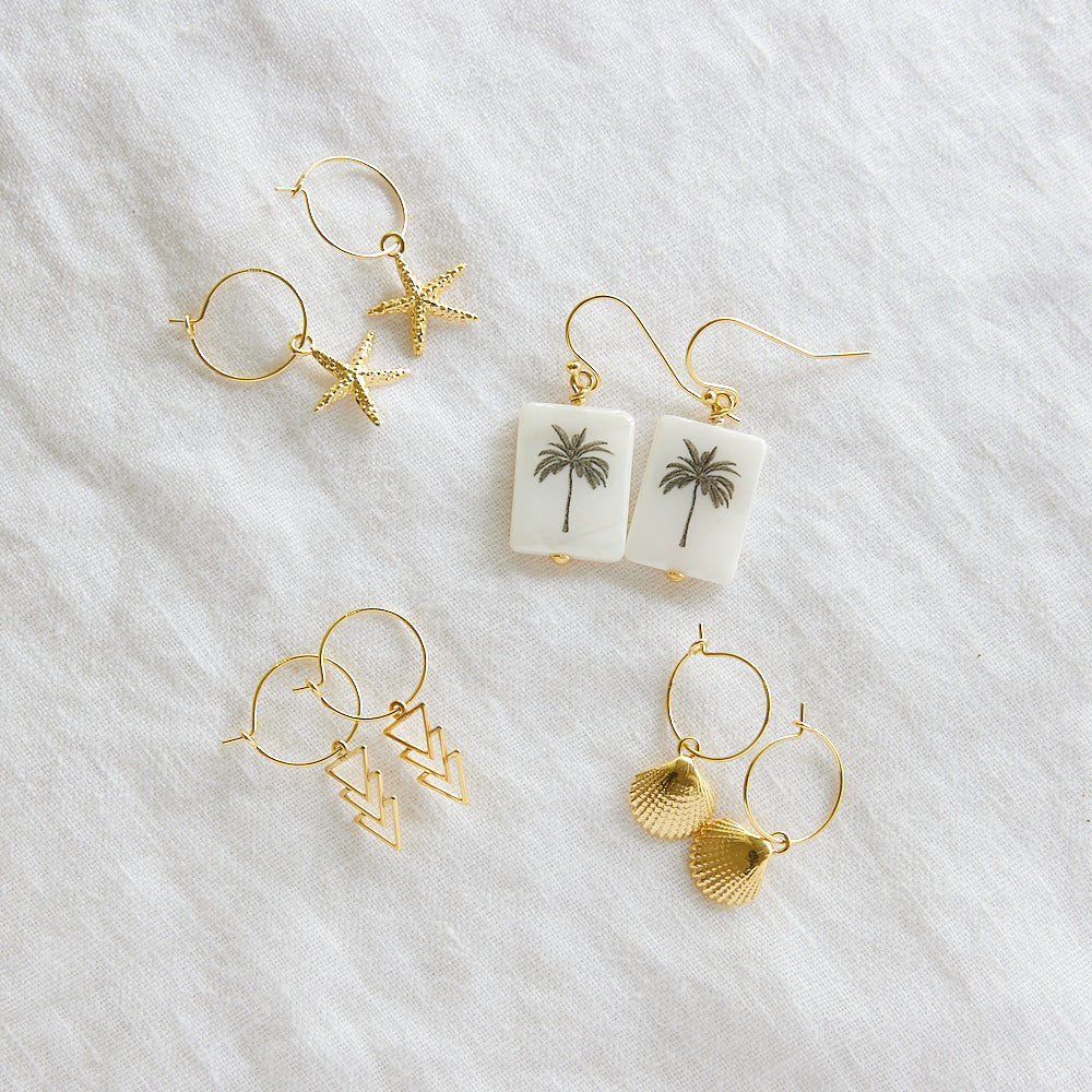 Boucles d'oreilles silhouette palmier