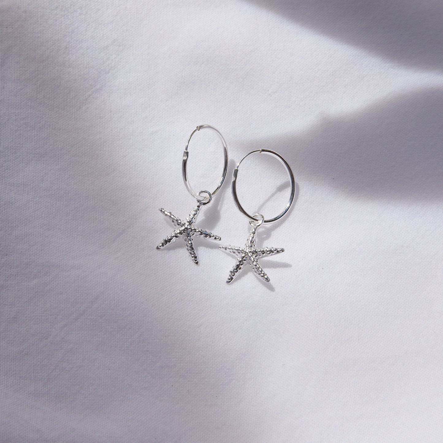 Créoles étoiles de mer en argent sterling