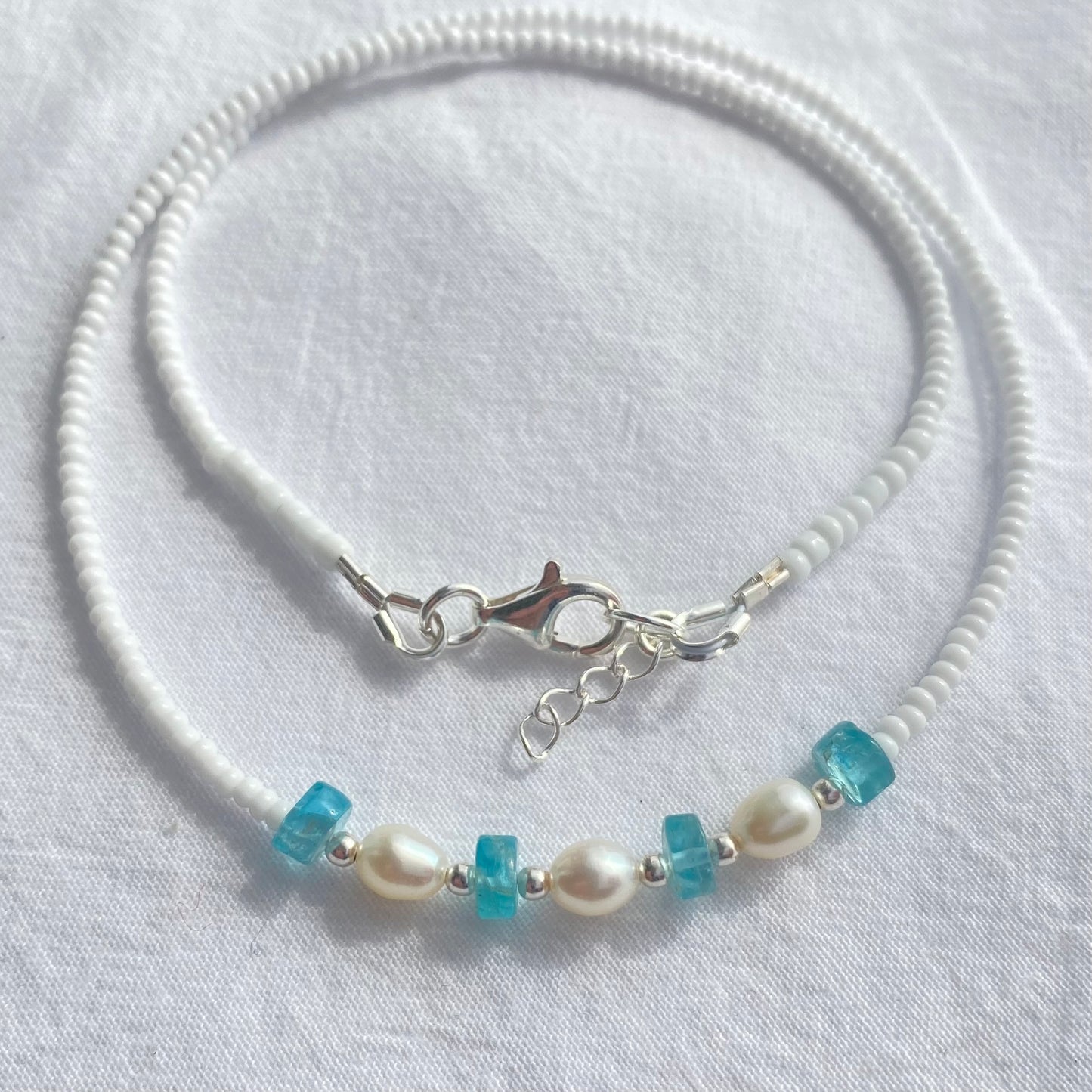 Collier Apatite & Perle d'eau douce