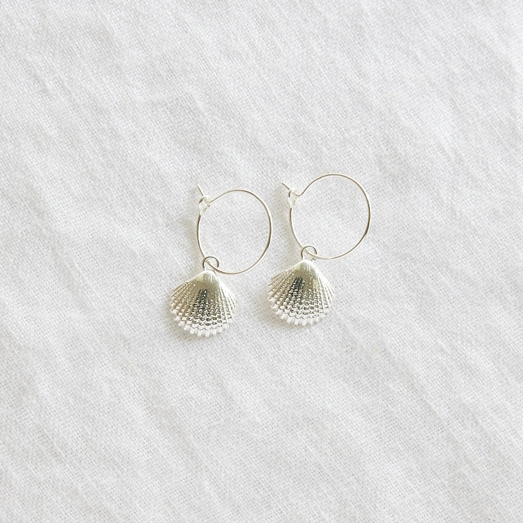 Créoles coquillage argent sterling