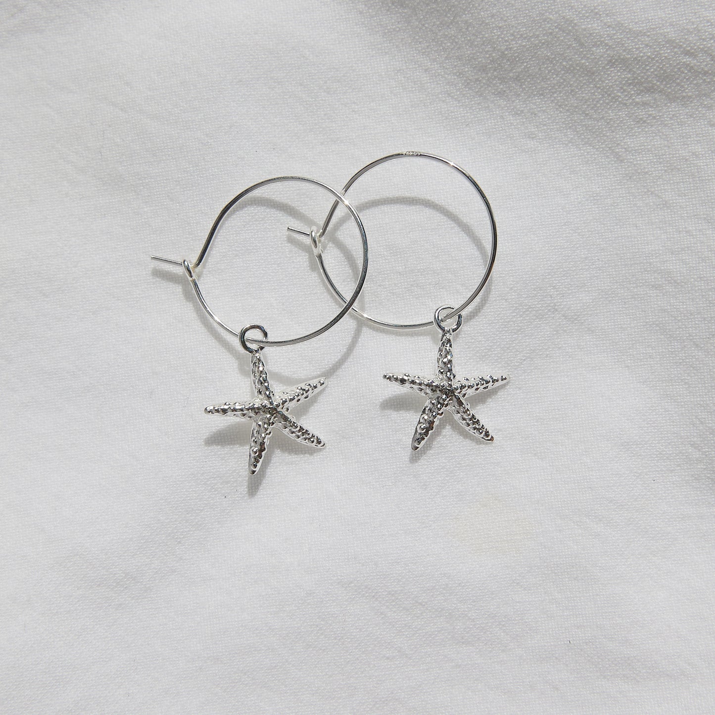 Créoles étoiles de mer en argent sterling