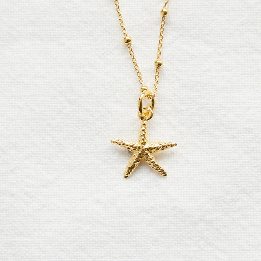 Starfish on 24k Gold Plated ball chain