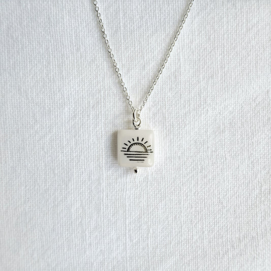 Sunrise on sterling silver chain