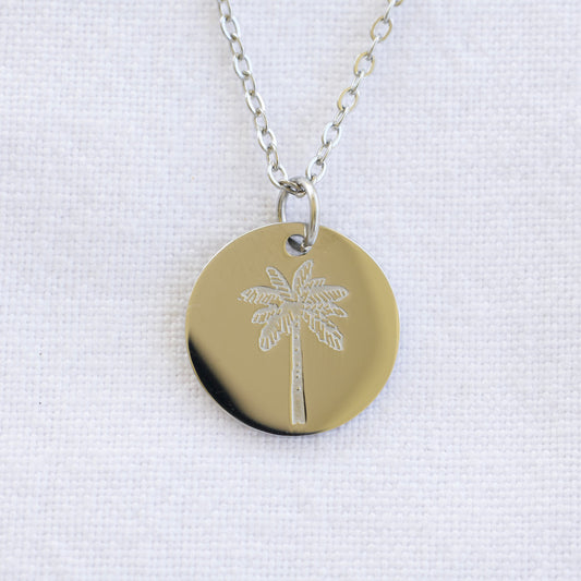 Palm Tree Necklace Stainless Steel