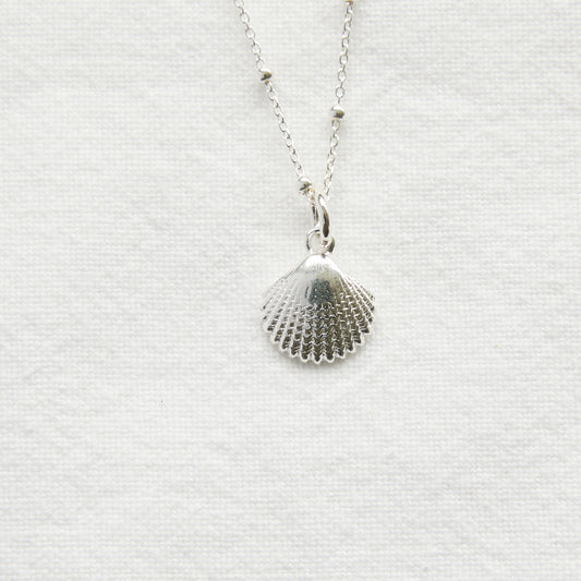 Coquillage sur chaîne boule en argent sterling