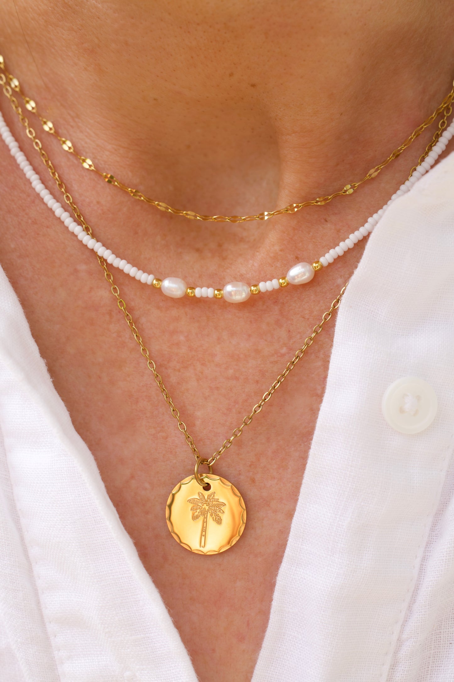 Sunlit Palm Tree Necklace