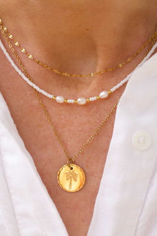 Sunlit Palm Tree Necklace