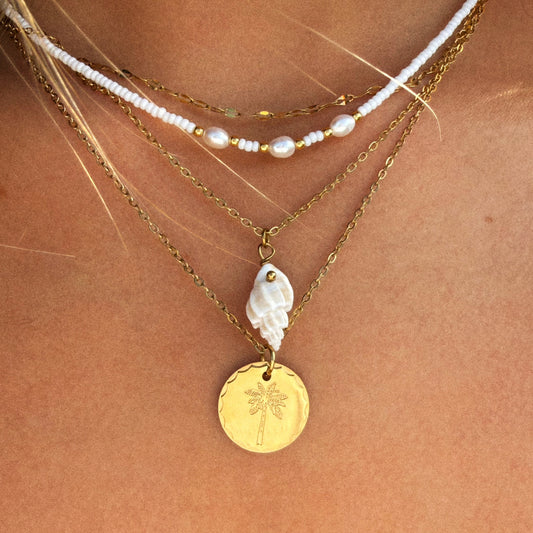 Natural shell waterproof necklace