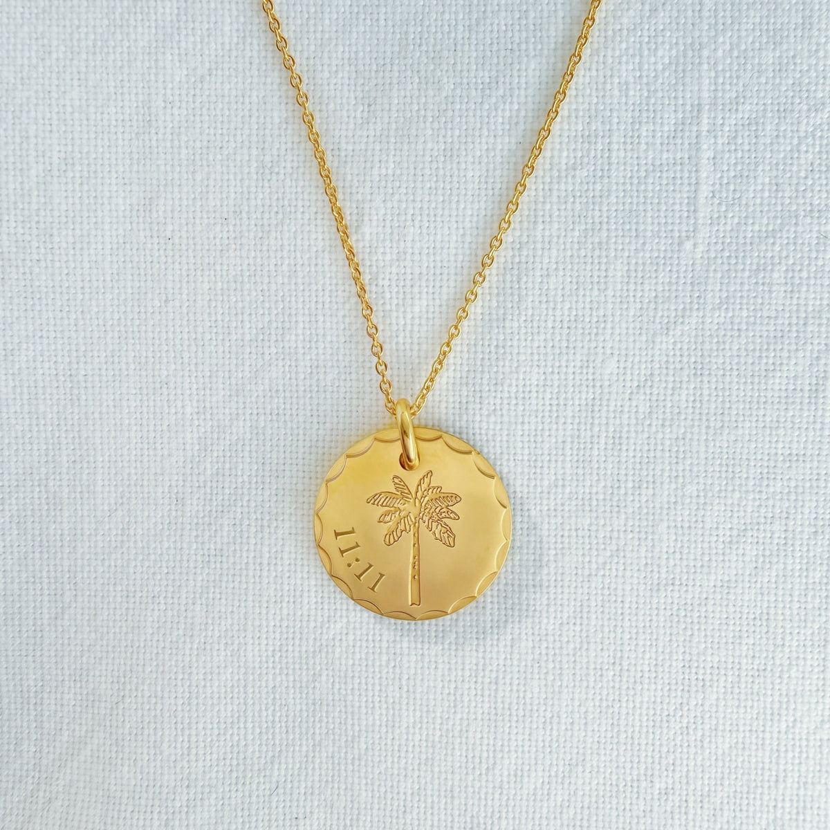 11:11 Sunlit Palm on Fine Gold Chain