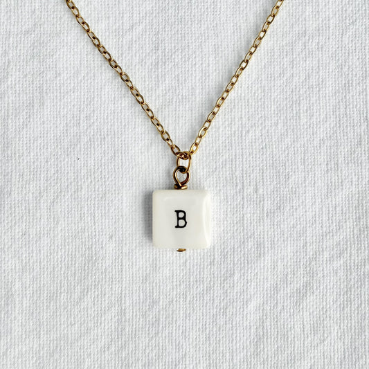 Petite Letter on 18K Gold Necklace