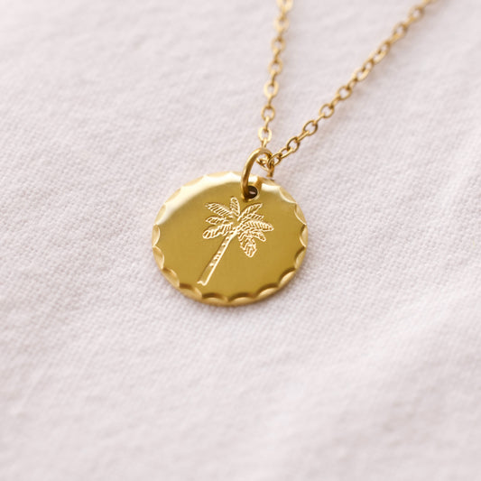 Sunlit Palm Tree Necklace