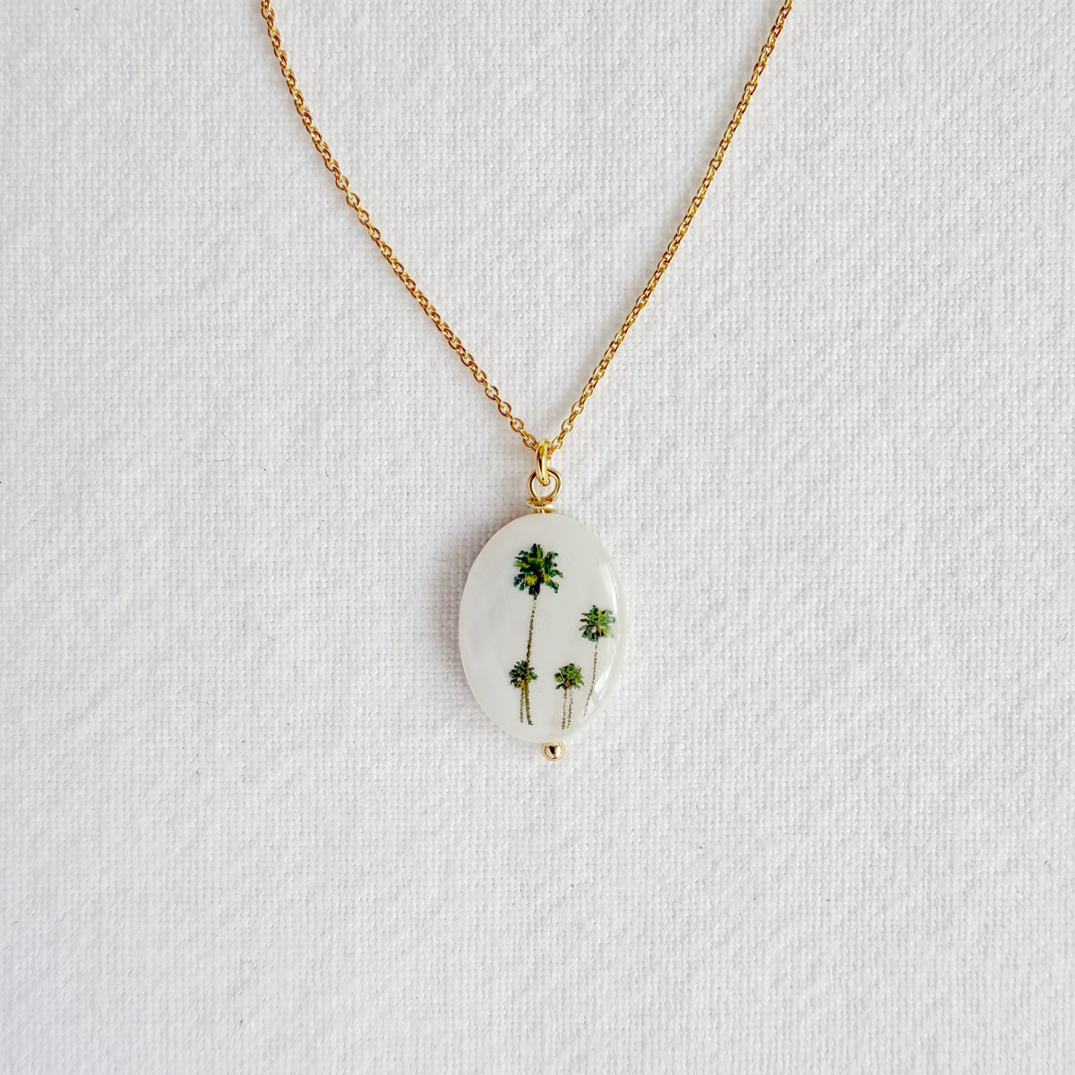 Palm Trees necklace 24k Gold Plated Sterling Silver