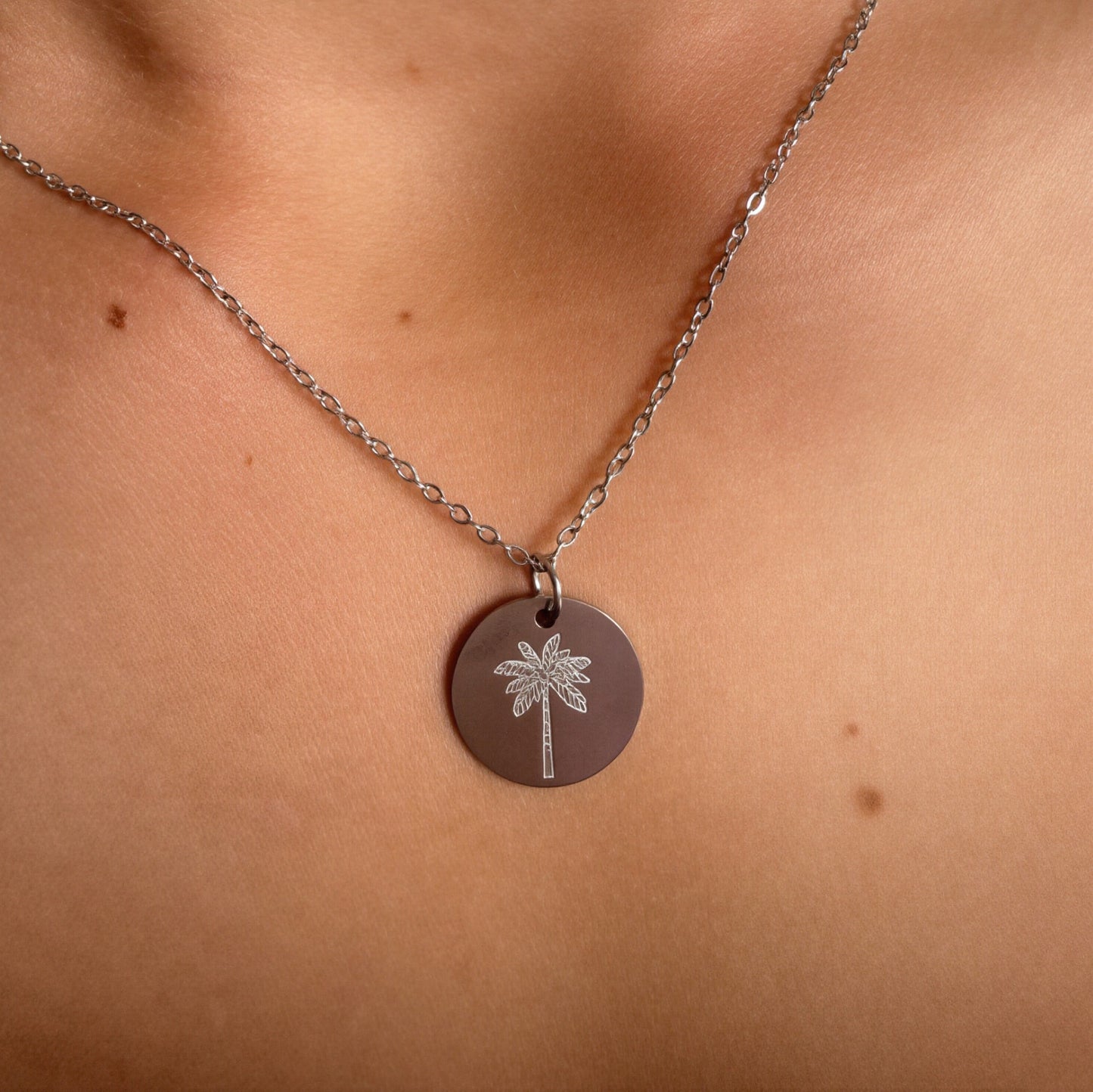 Palm Tree Necklace Stainless Steel