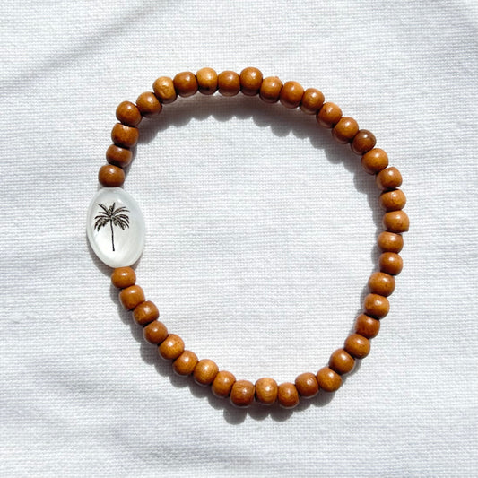 Wooden Bracelet with Silhouette Palm