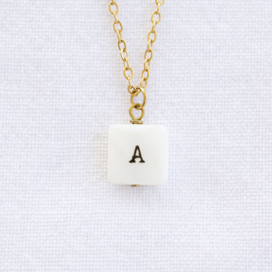 Petite Letter on 18K Gold Necklace