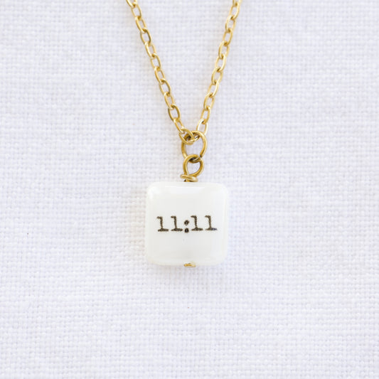 11:11 Mother of Pearl Gold Plated Necklace