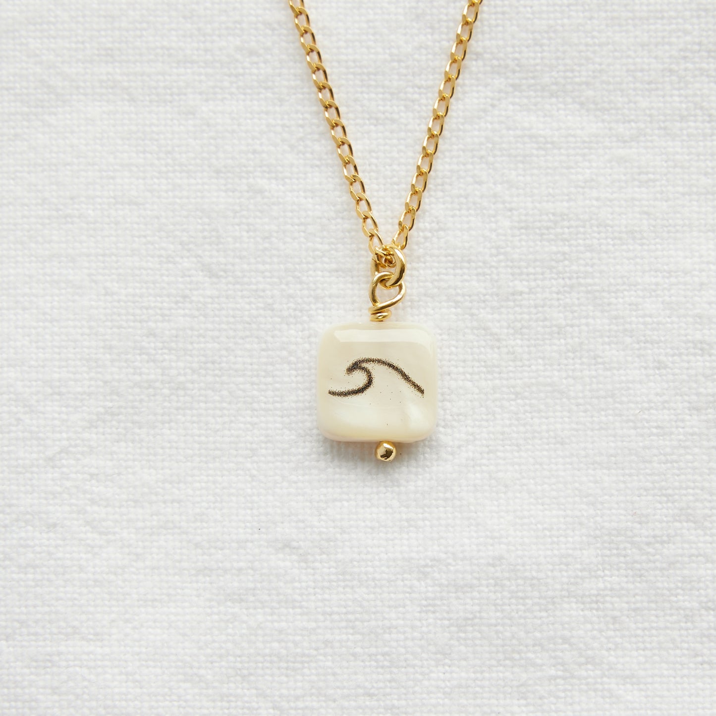 Wave pendant on 24k Gold plated necklace