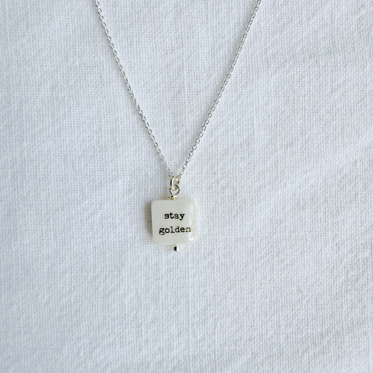 Stay Golden sterling silver necklace