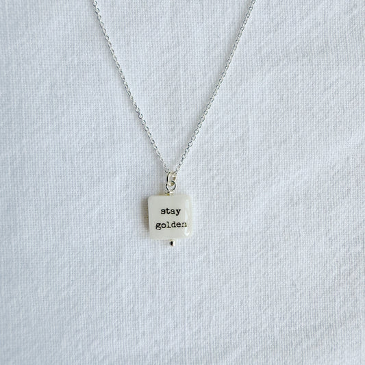 Stay Golden sterling silver necklace
