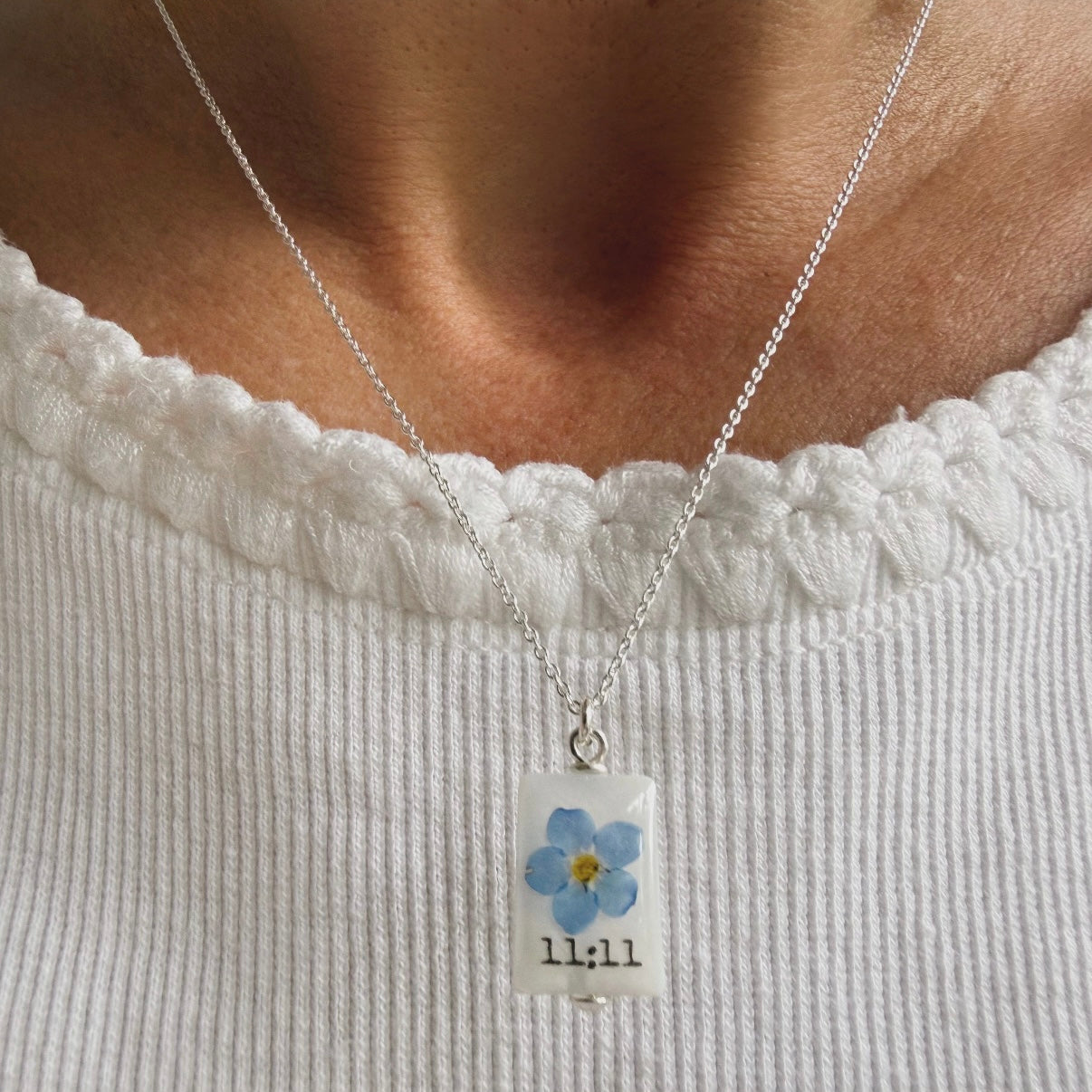 Forget me not 11:11 pendant and necklace