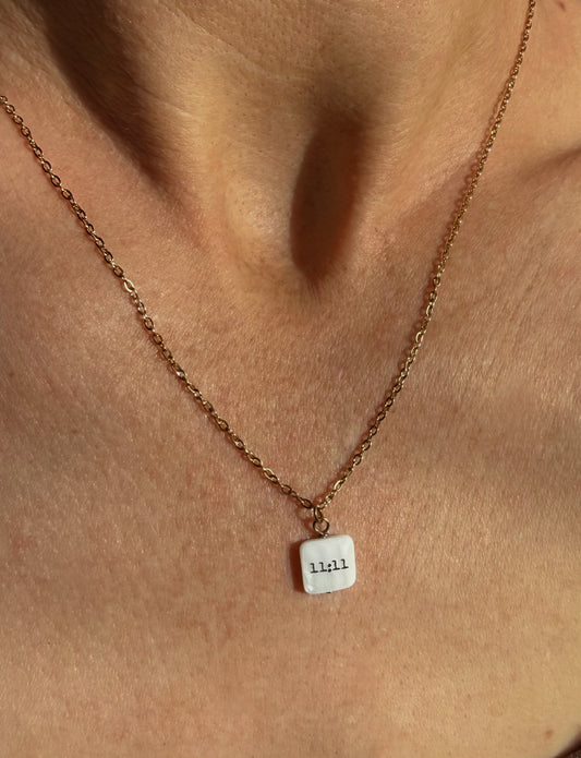 11:11 Mother of Pearl 18K Gold Plated Necklace