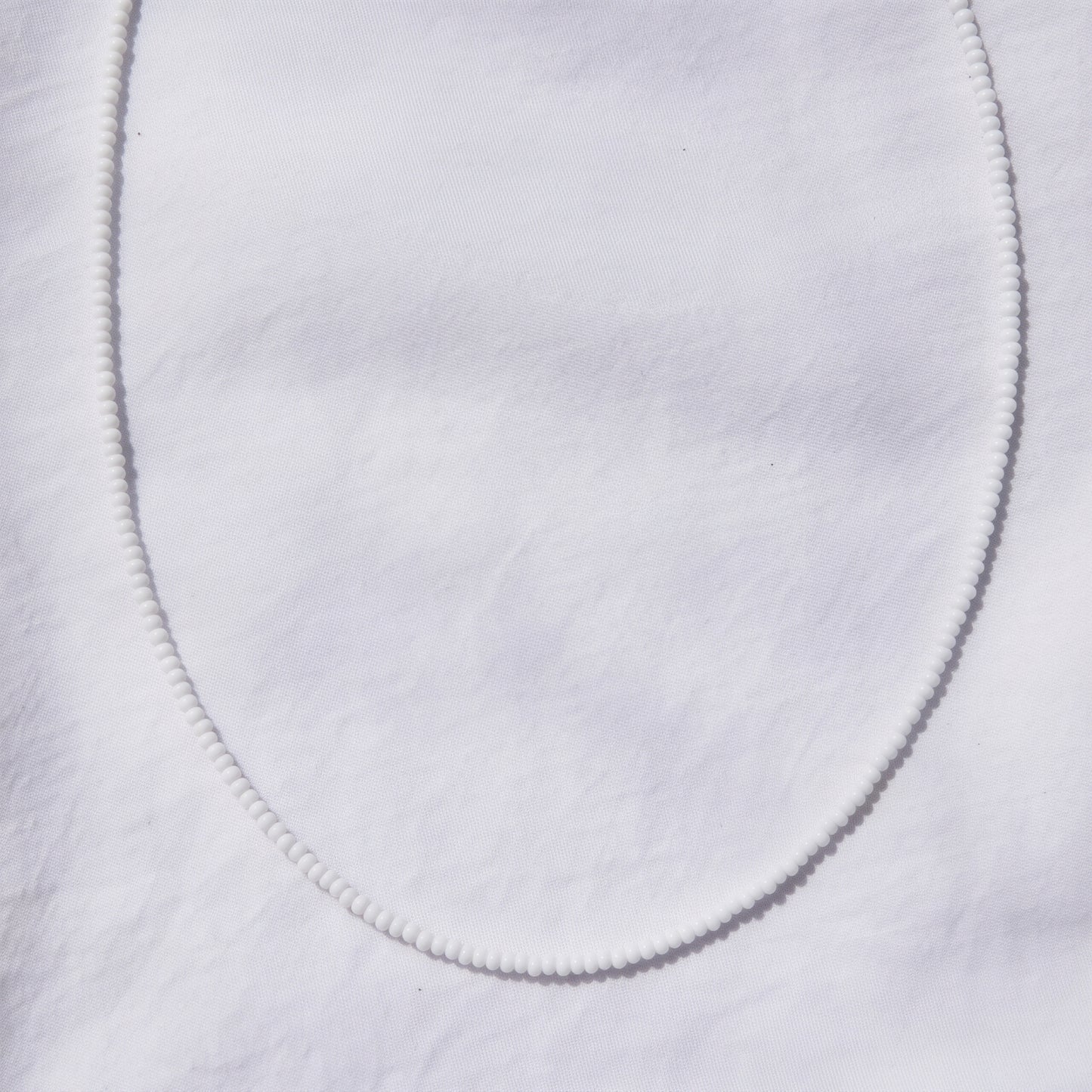 White Glass Beaded Necklace
