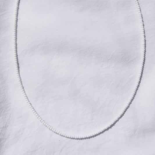 White Glass Beaded Necklace