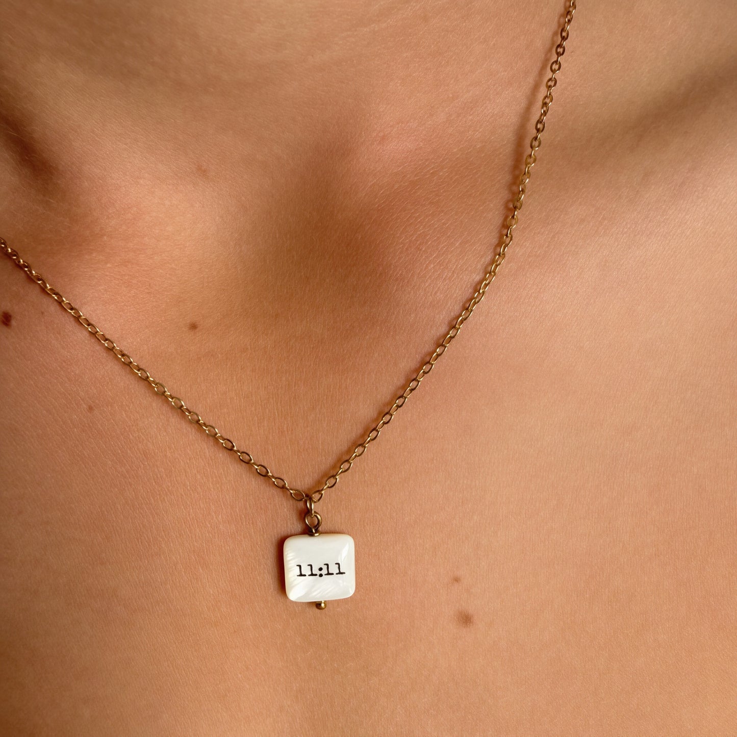 11:11 Mother of Pearl 18K Gold Plated Necklace