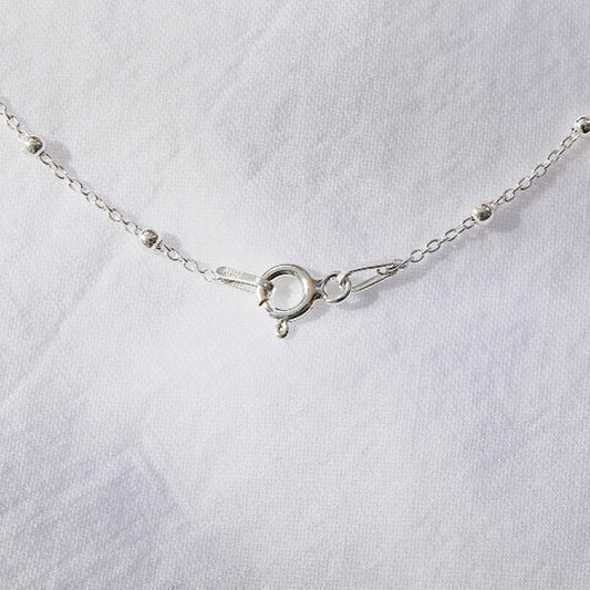 Compass on sterling silver ball chain