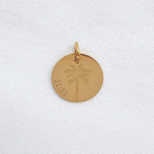 Palm Tree 11:11 on side waterproof pendant