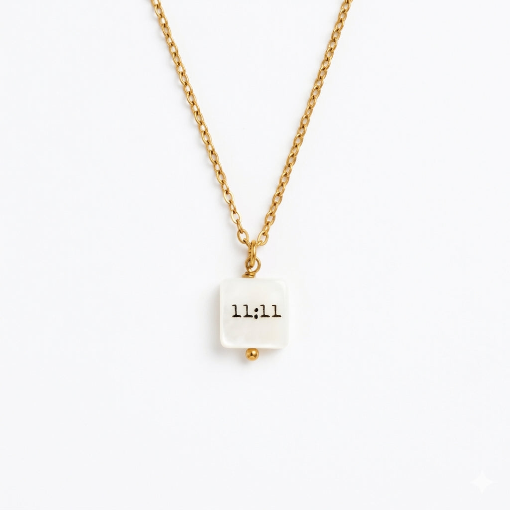 11:11 Mother of Pearl Gold Plated Necklace