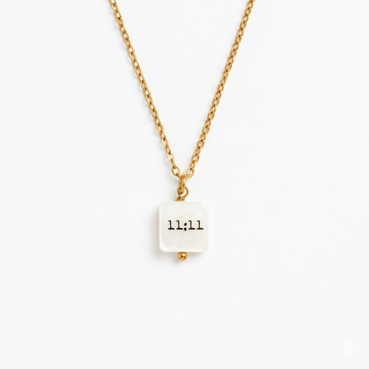 11:11 Mother of Pearl Gold Plated Necklace