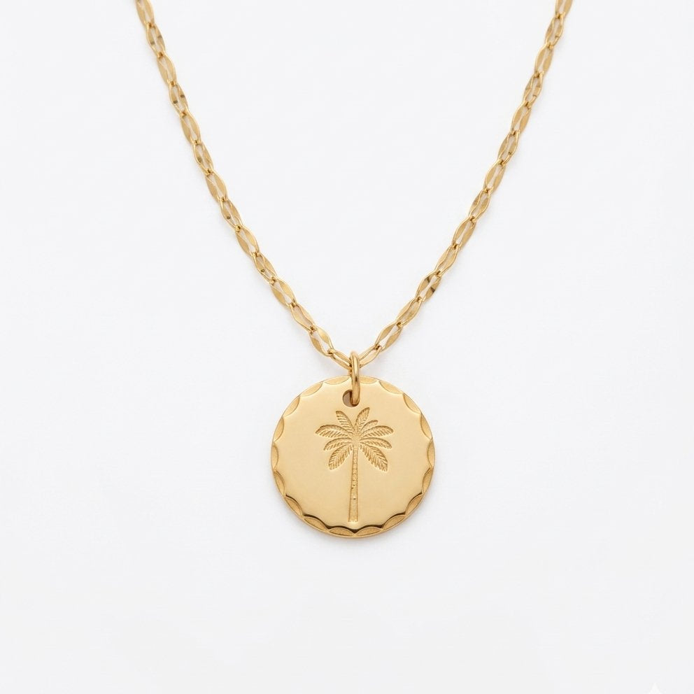 Sunlit Palm on dainty chain
