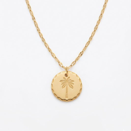 Sunlit Palm on dainty chain